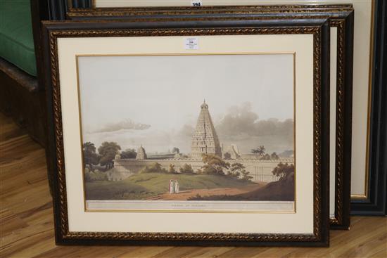 5 colour modern reprints, views of India, after Daniell, largest 49 x 74cm
